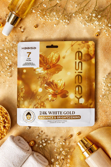 Kaaisa 24K White Gold facial kit lifestyle presentation